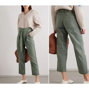 Citizens of‎ Humanity Noelle Cropped Cotton-twill Cargo Pants Green 27